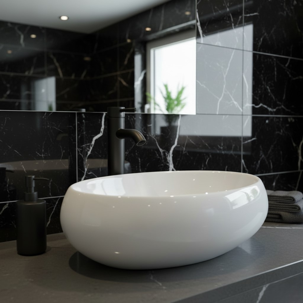 XYLOAN-2500 WHITE TABLE TOP BASIN GLOSSY (24"X16") - Image 2