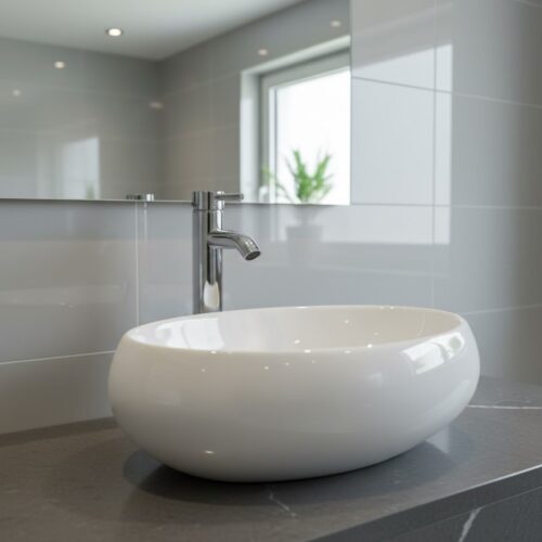 XYLOAN-2500 WHITE TABLE TOP BASIN GLOSSY (24"X16")