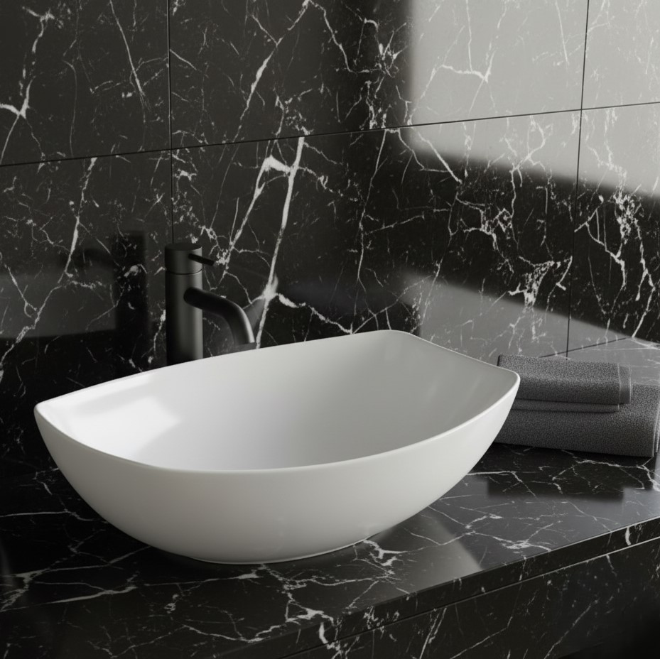 XYLOAN-2600 WHITE TABLE TOP BASIN GLOSSY (22"X15") - Image 2