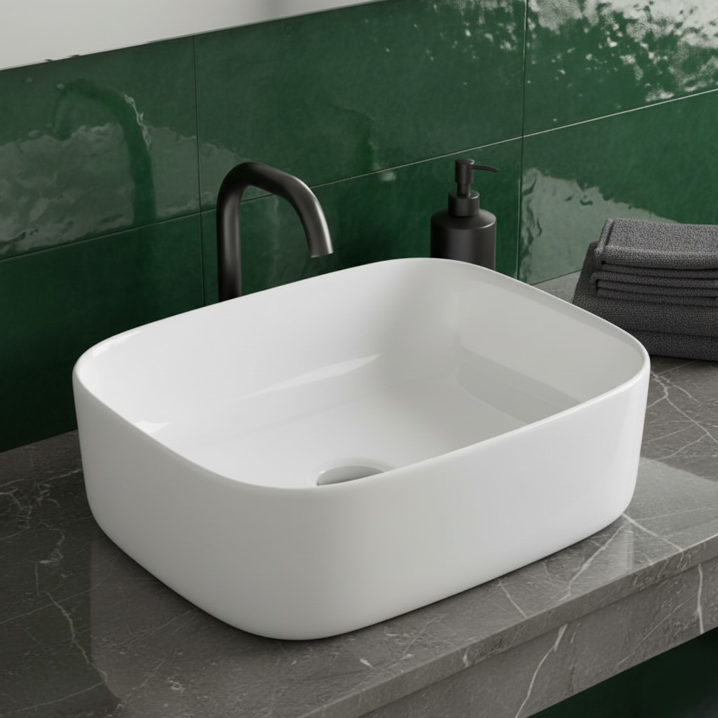 XYLOAN-300 WHITE TABLE TOP BASIN GLOSSY - Image 2