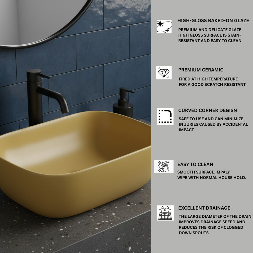 XYLOAN-4 C. YELLOW MATT BASIN (18"X12") - Image 4