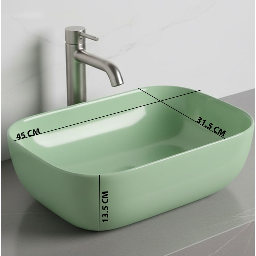 XYLOAN-4 D.GREEN MATT BASIN (18"X12") - Image 3