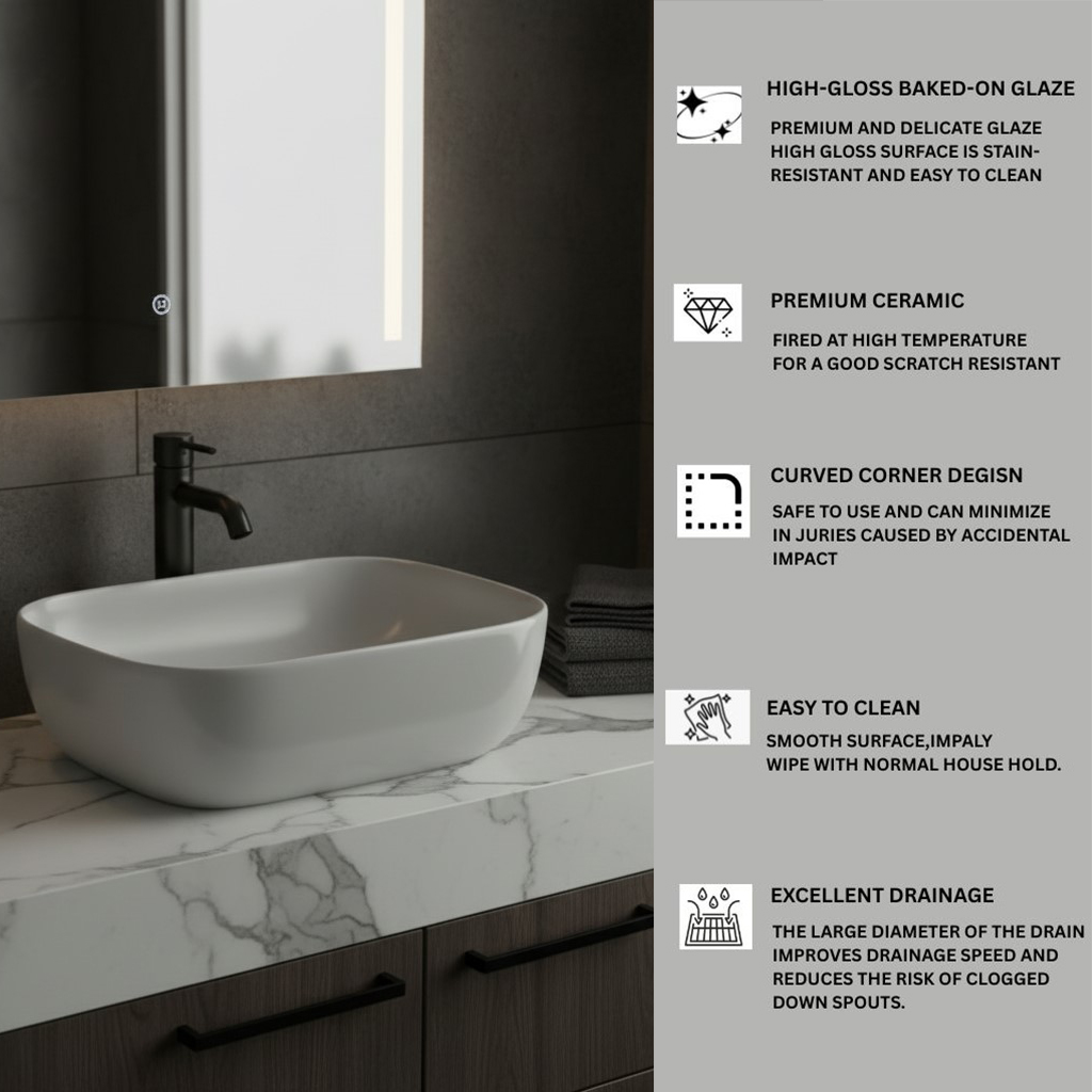 XYLOAN-4 M.GREY MATT BASIN (18"X12") - Image 4
