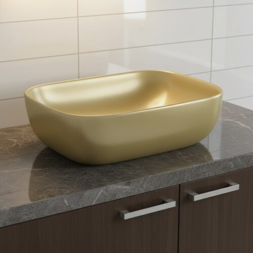 XYLOAN-4 METALLIC BEIGE GLOSSY BASIN (18"X12")