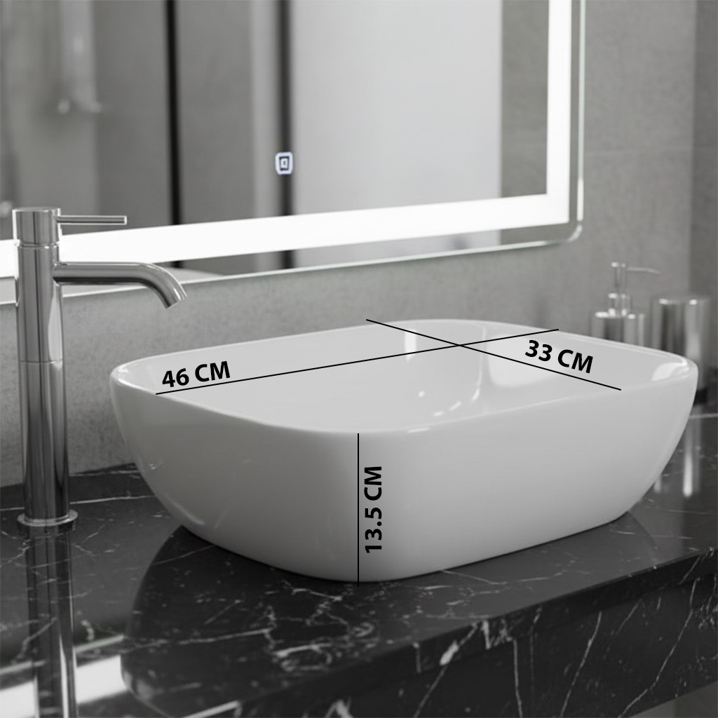 XYLOAN-400 WHITE TABLE TOP BASIN GLOSSY - Image 3