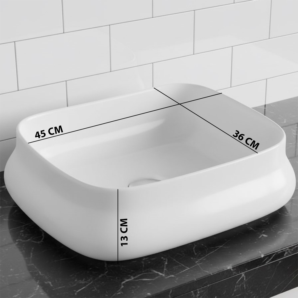 XYLOAN-500 WHITE TABLE TOP BASIN GLOSSY - Image 3