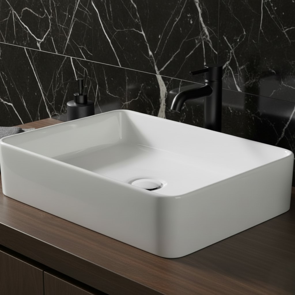 XYLOAN-700 WHITE TABLE TOP BASIN GLOSSY - Image 2