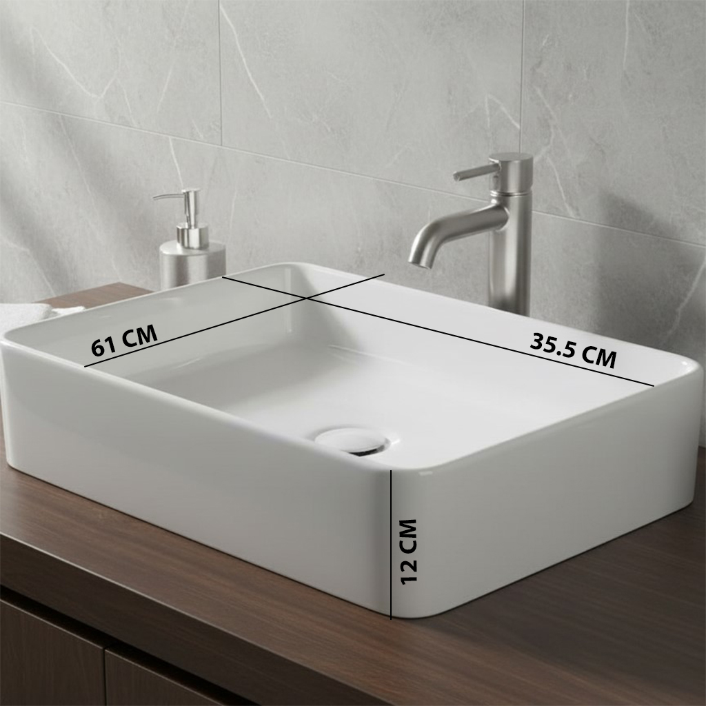 XYLOAN-700 WHITE TABLE TOP BASIN GLOSSY - Image 3