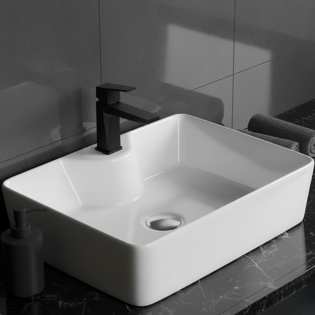 XYLOAN-800 WHITE TABLE TOP BASIN GLOSSY (13"X12") - Image 2