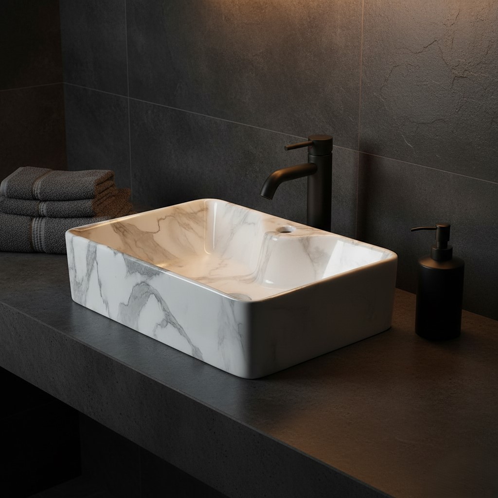 MS-1003 XYLOAN TABLE TOP BASIN GLOSSY (19"X14") - Image 2