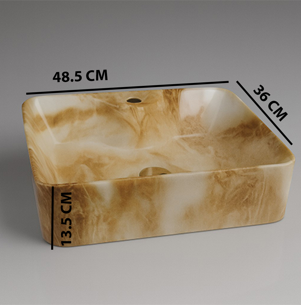 MS-1004 XYLOAN TABLE TOP BASIN GLOSSY (19"X14") - Image 3