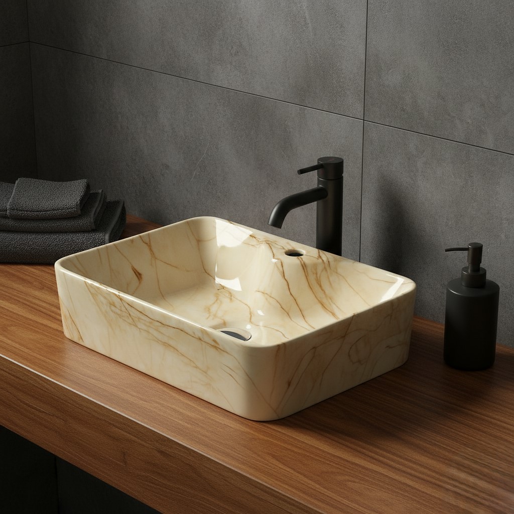 MS-1005 XYLOAN TABLE TOP BASIN GLOSSY (19"X14") - Image 2