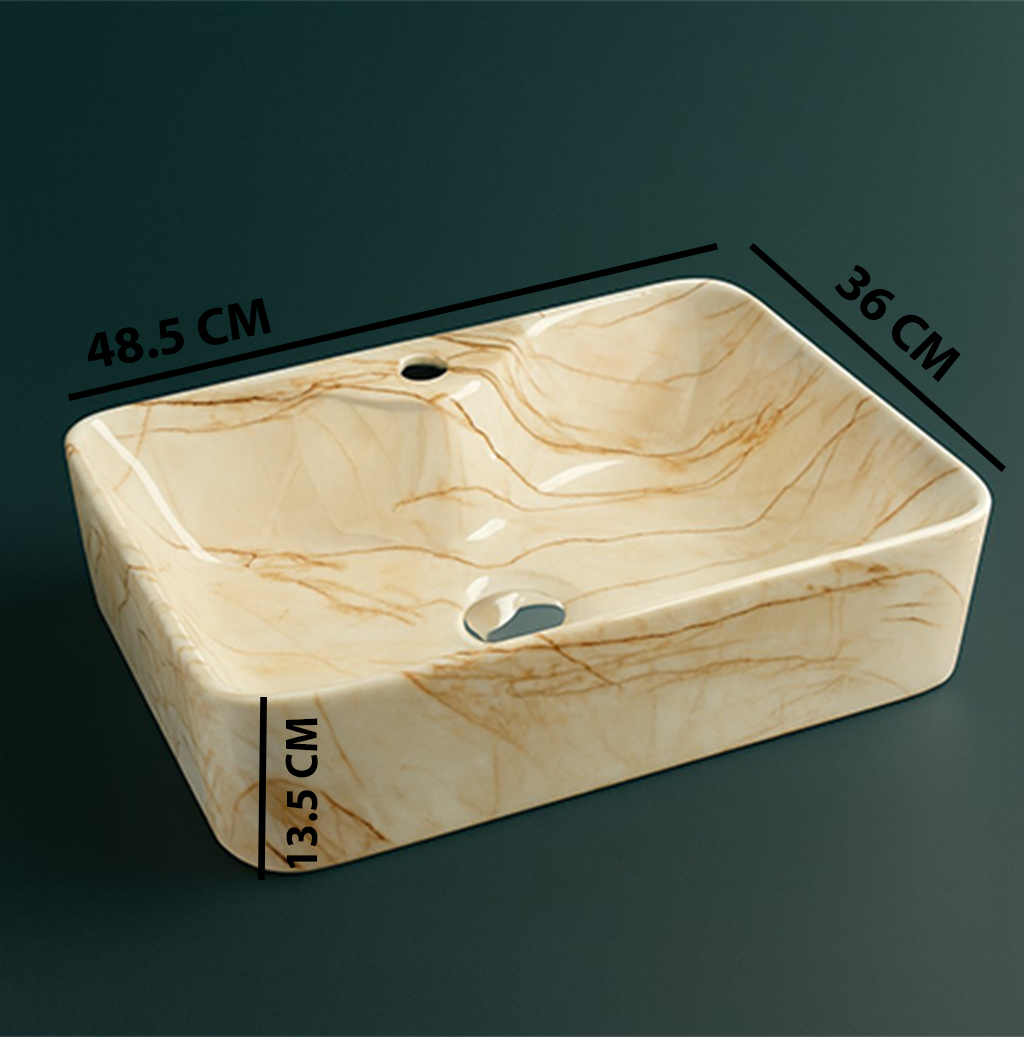 MS-1005 XYLOAN TABLE TOP BASIN GLOSSY (19"X14") - Image 3