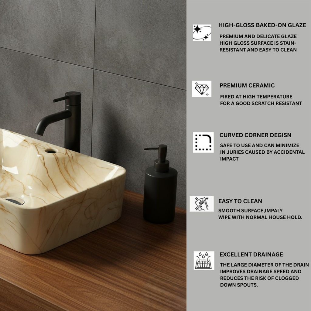 MS-1005 XYLOAN TABLE TOP BASIN GLOSSY (19"X14") - Image 4