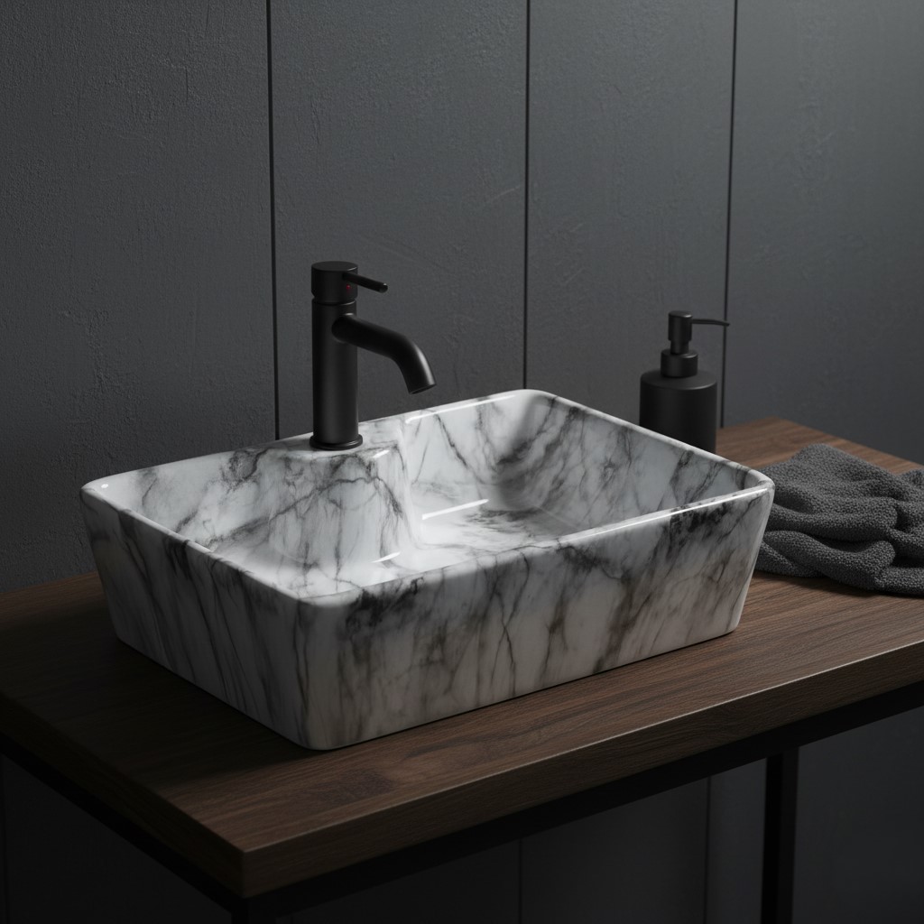 MS-1007 XYLOAN TABLE TOP BASIN GLOSSY (19"X14") - Image 2