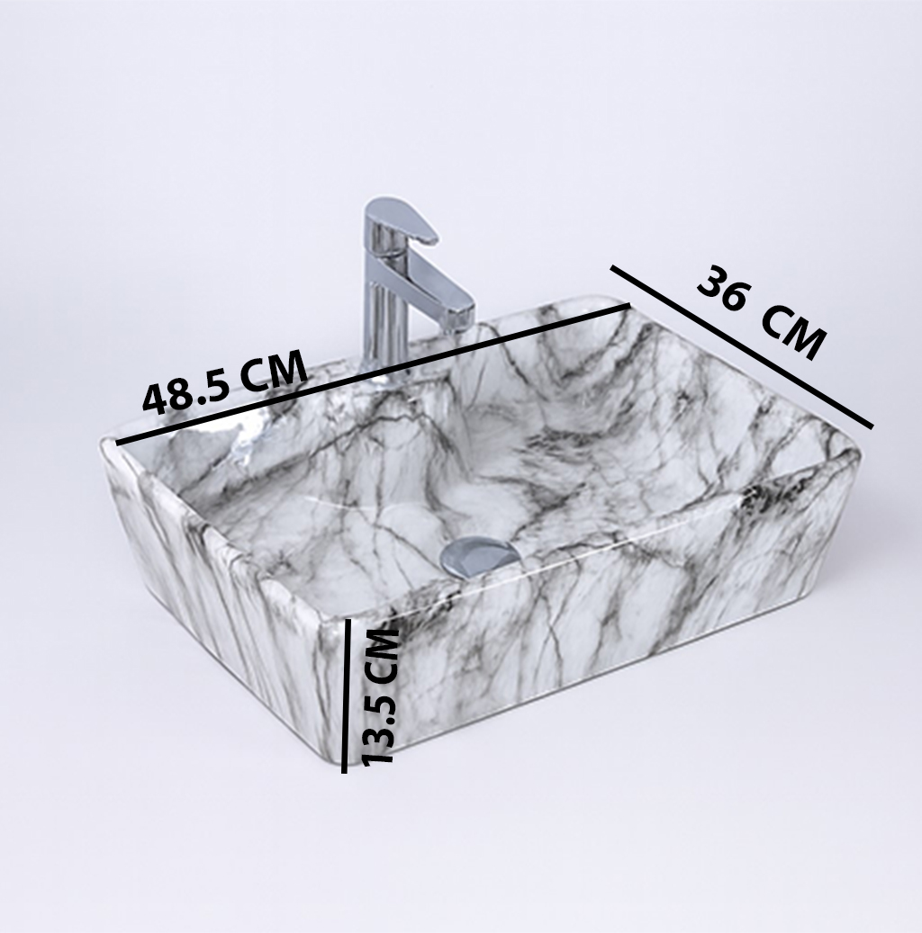 MS-1007 XYLOAN TABLE TOP BASIN GLOSSY (19"X14") - Image 3