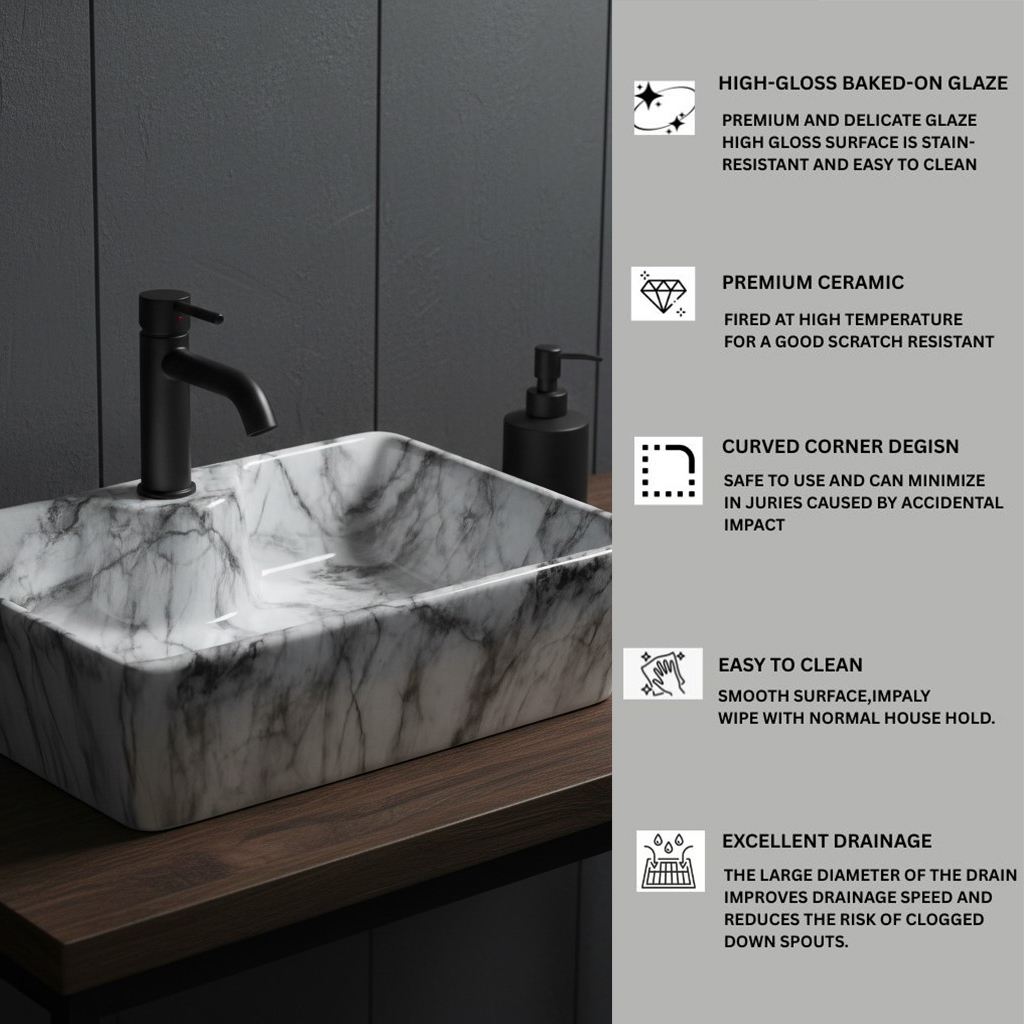 MS-1007 XYLOAN TABLE TOP BASIN GLOSSY (19"X14") - Image 4