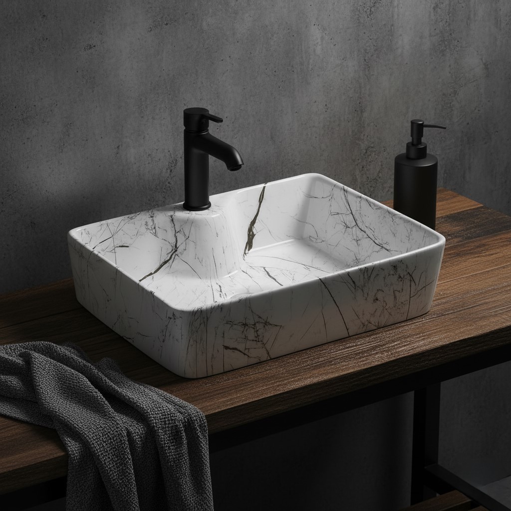 MS-1010 XYLOAN TABLE TOP BASIN GLOSSY (19"X14") - Image 2