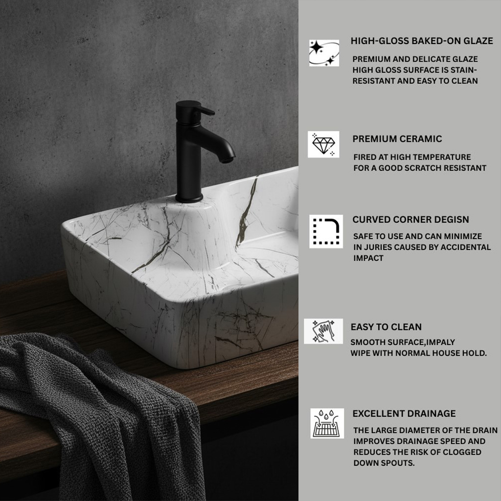 MS-1010 XYLOAN TABLE TOP BASIN GLOSSY (19"X14") - Image 4