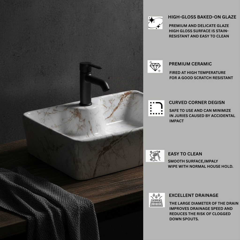 MS-1012 XYLOAN TABLE TOP BASIN GLOSSY (19"X14") - Image 3