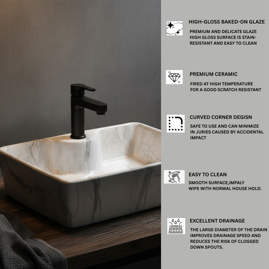 MS-1013 XYLOAN TABLE TOP BASIN GLOSSY (19"X14") - Image 4