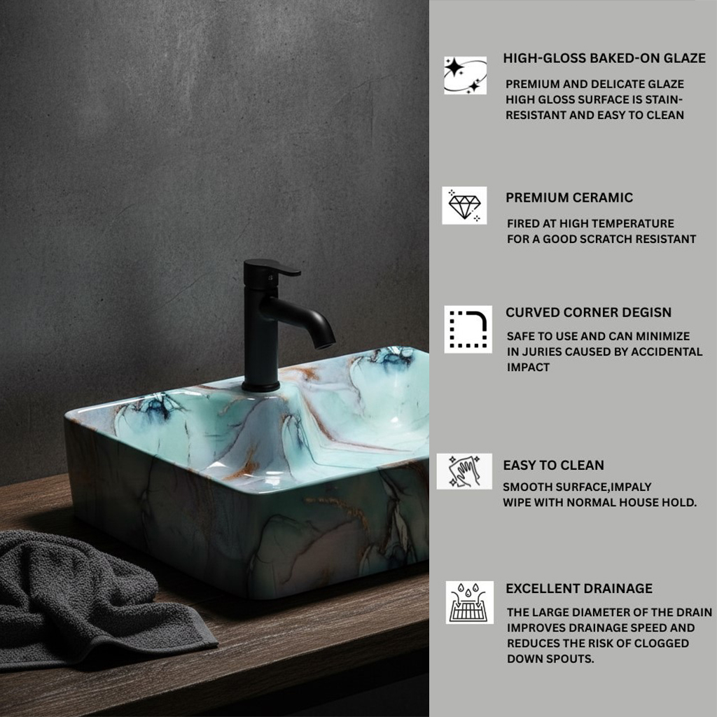 MS-1016 XYLOAN TABLE TOP BASIN GLOSSY (19"X14") - Image 4