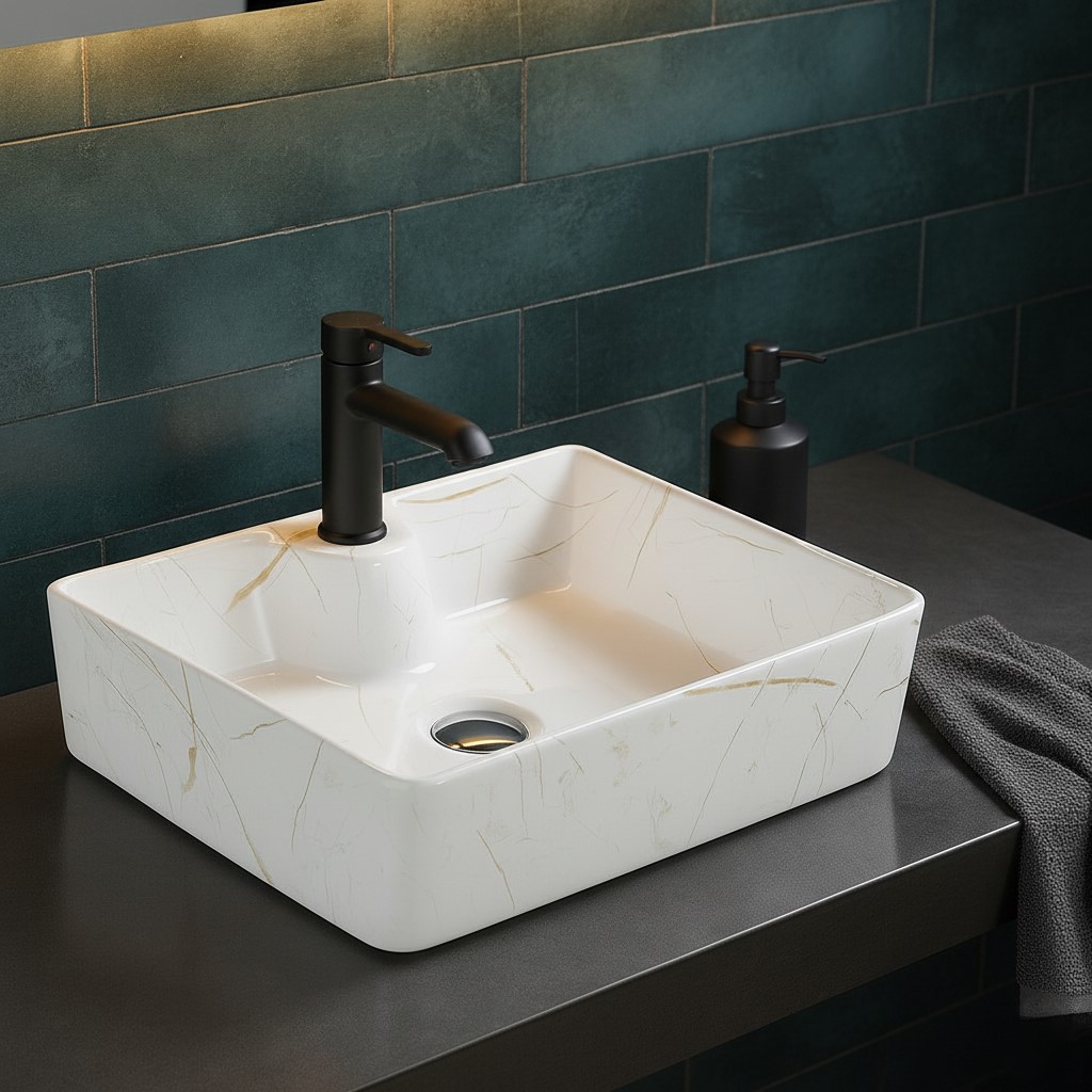 MS-1018 XYLOAN TABLE TOP BASIN GLOSSY (19"X14") - Image 2