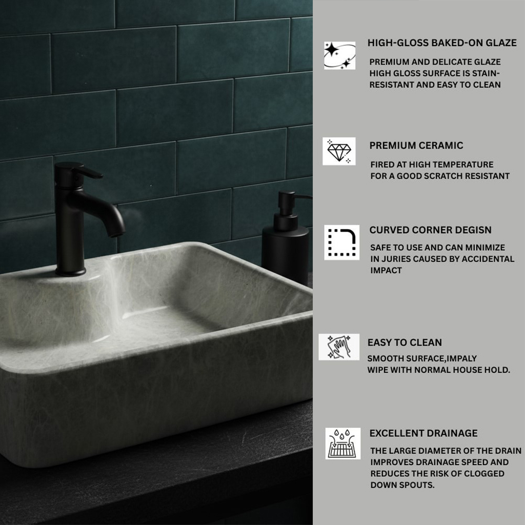 MS-1019 XYLOAN TABLE TOP BASIN GLOSSY (19"X14") - Image 4