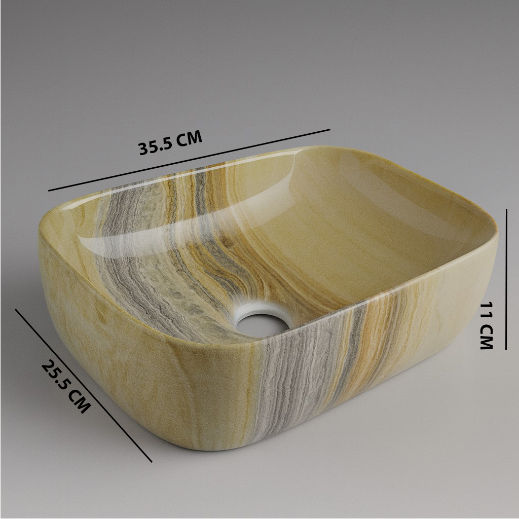 MS-104 XYLOAN TABLE TOP BASIN GLOSSY (14"X10") - Image 3