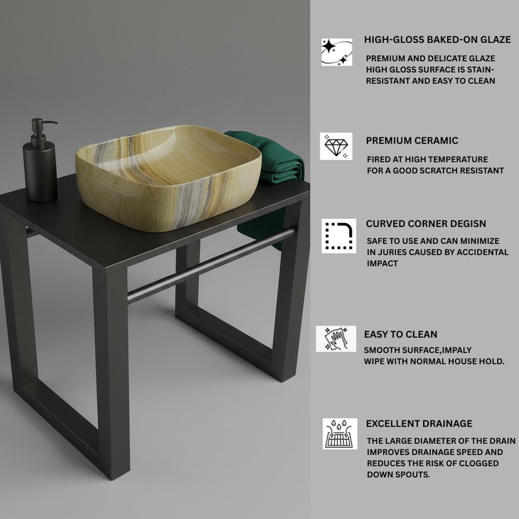 MS-104 XYLOAN TABLE TOP BASIN GLOSSY (14"X10") - Image 4