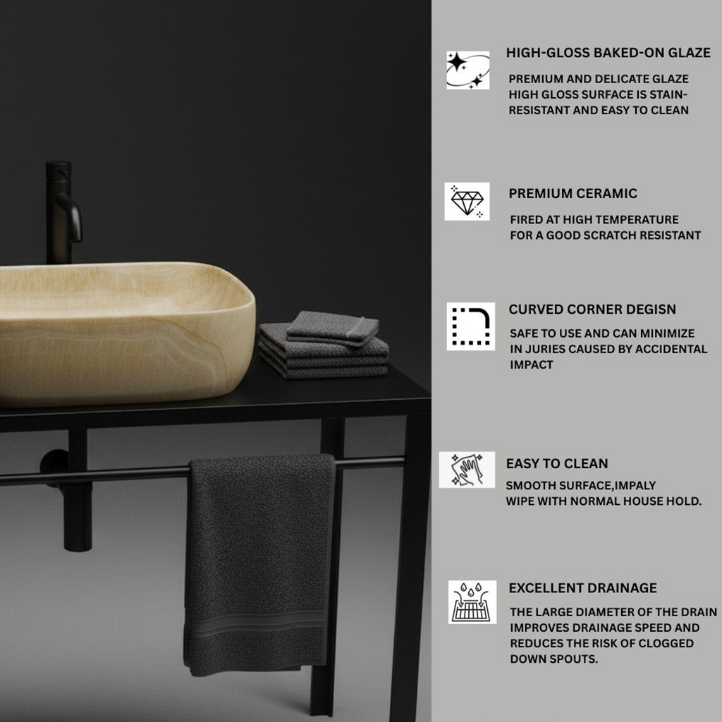 MS-106 XYLOAN TABLE TOP BASIN GLOSSY (14"X10") - Image 4