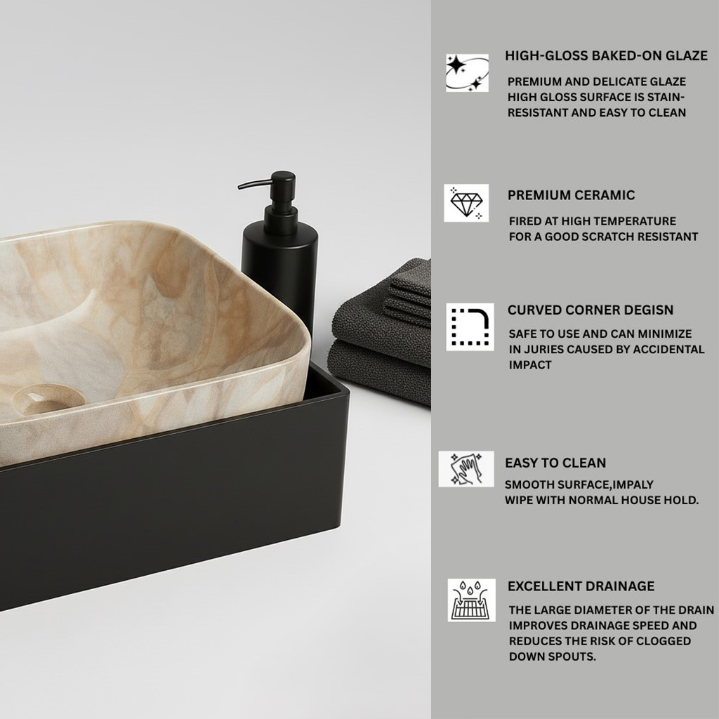 MS-107 XYLOAN TABLE TOP BASIN GLOSSY (14"X10") - Image 4