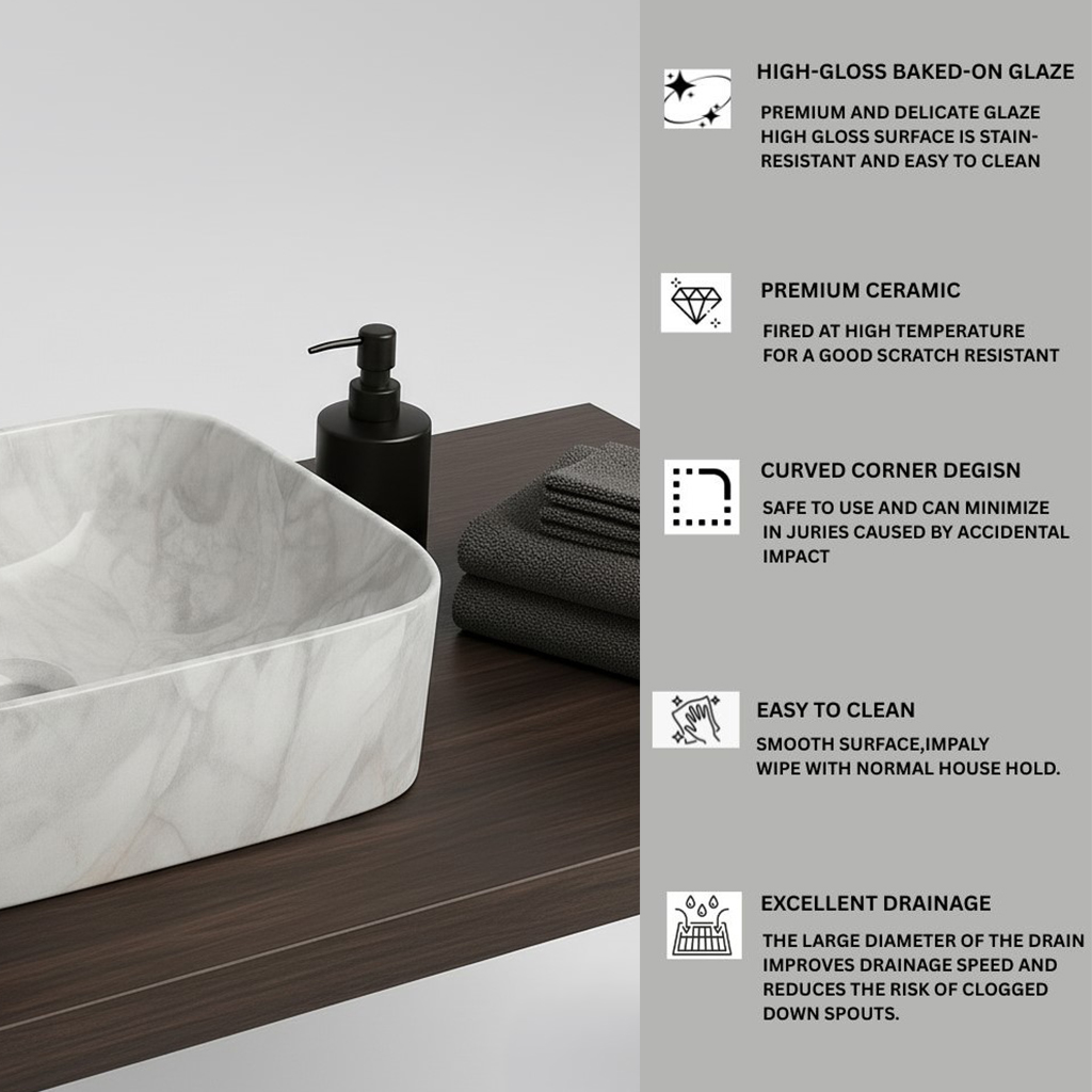 MS-108 XYLOAN TABLE TOP BASIN GLOSSY (14"X10") - Image 4
