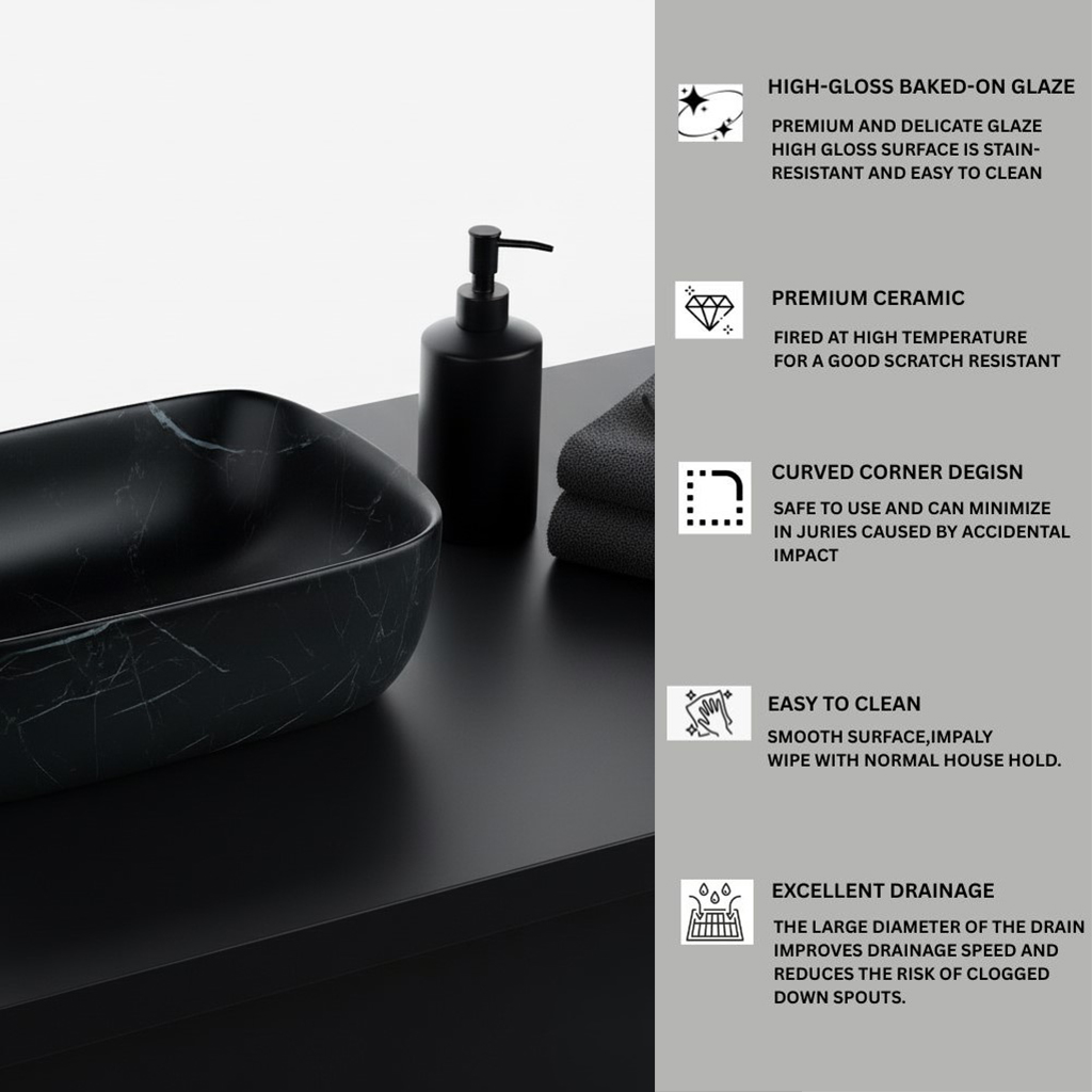MS-109 XYLOAN TABLE TOP BASIN GLOSSY (14"X10") - Image 4