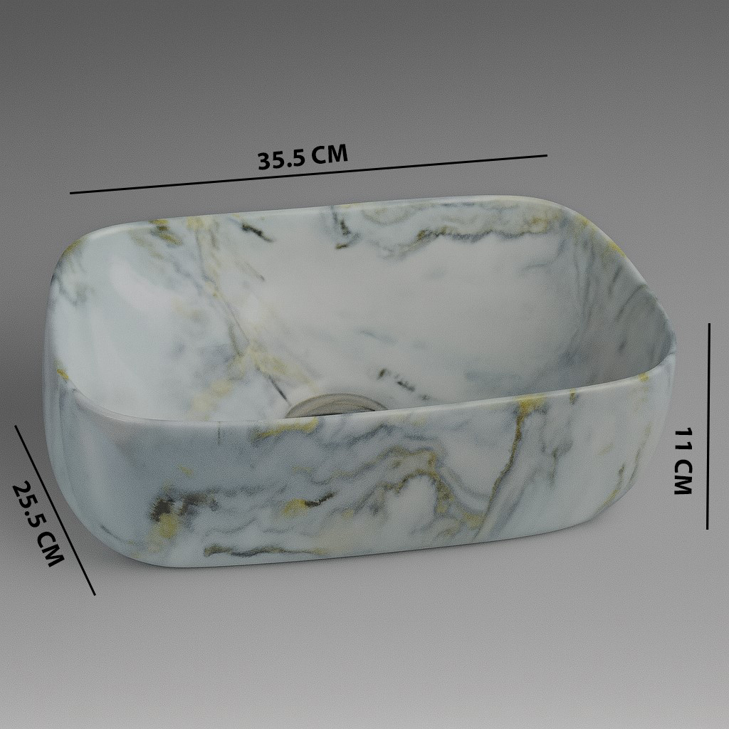 MS-110 XYLOAN TABLE TOP BASIN GLOSSY (14"X10") - Image 3