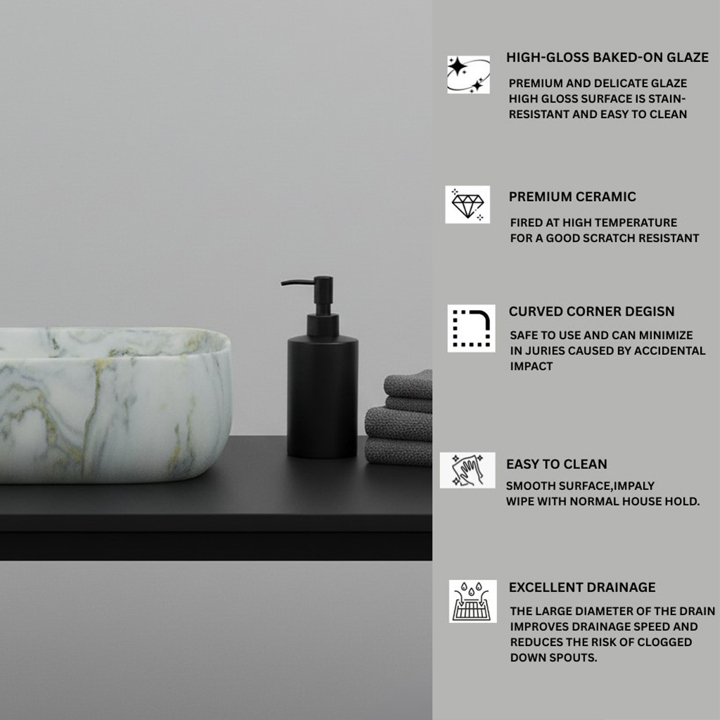 MS-110 XYLOAN TABLE TOP BASIN GLOSSY (14"X10") - Image 4