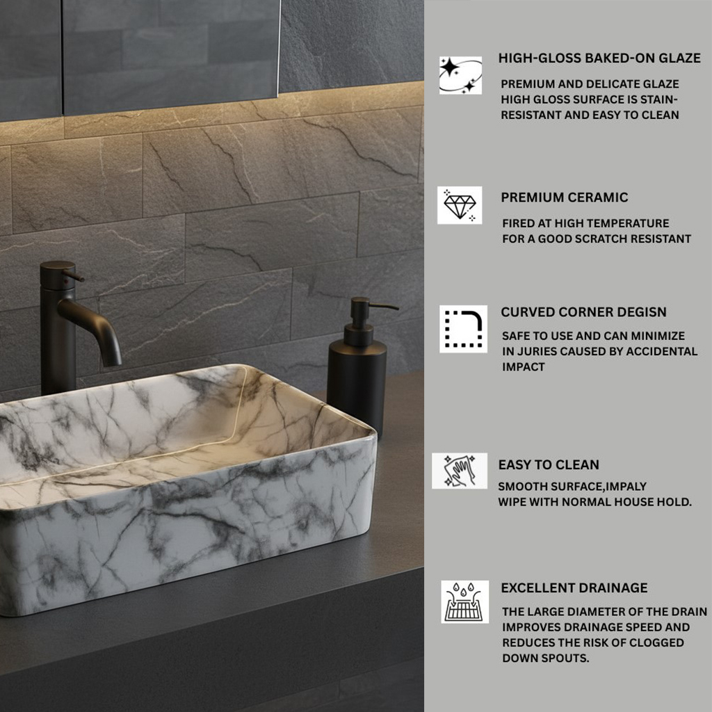 MS-1105 XYLOAN TABLE TOP BASIN (19"X14") - Image 4