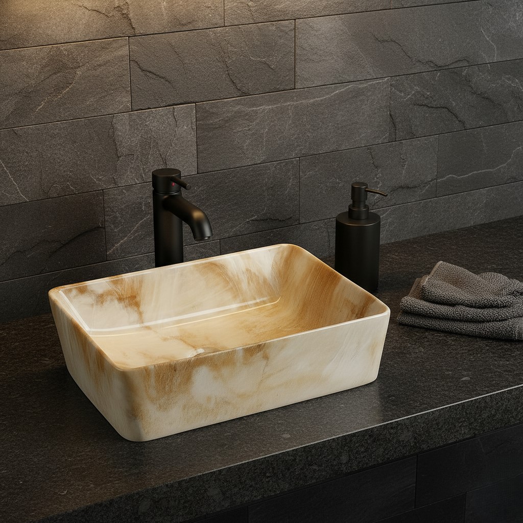 MS-1107 XYLOAN TABLE TOP BASIN GLOSSY (19"X14") - Image 2