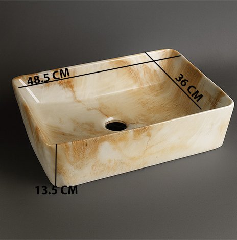 MS-1107 XYLOAN TABLE TOP BASIN GLOSSY (19"X14") - Image 3