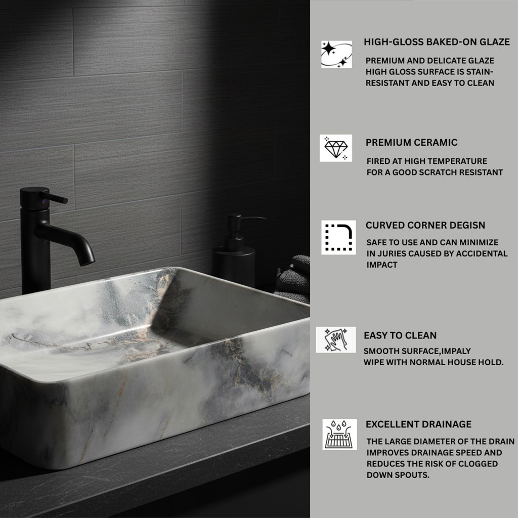 MS-1109 XYLOAN TABLE TOP BASIN GLOSSY (19"X14") - Image 4