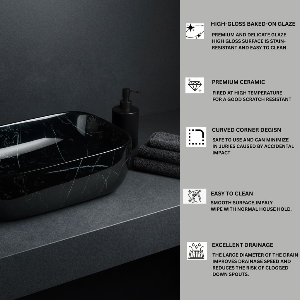 MS-111 XYLOAN TABLE TOP BASIN GLOSSY (14"X10") - Image 4