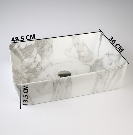 MS-1112 XYLOAN TABLE TOP BASIN GLOSSY (19"X14") - Image 3