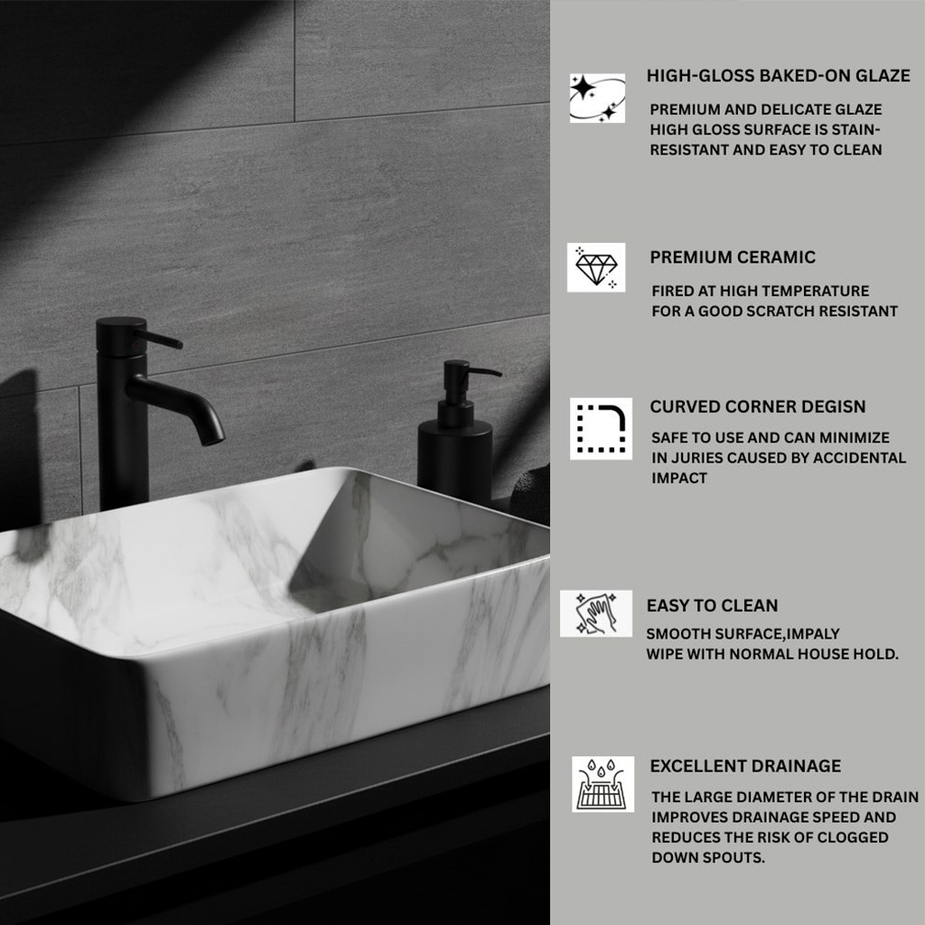 MS-1112 XYLOAN TABLE TOP BASIN GLOSSY (19"X14") - Image 4