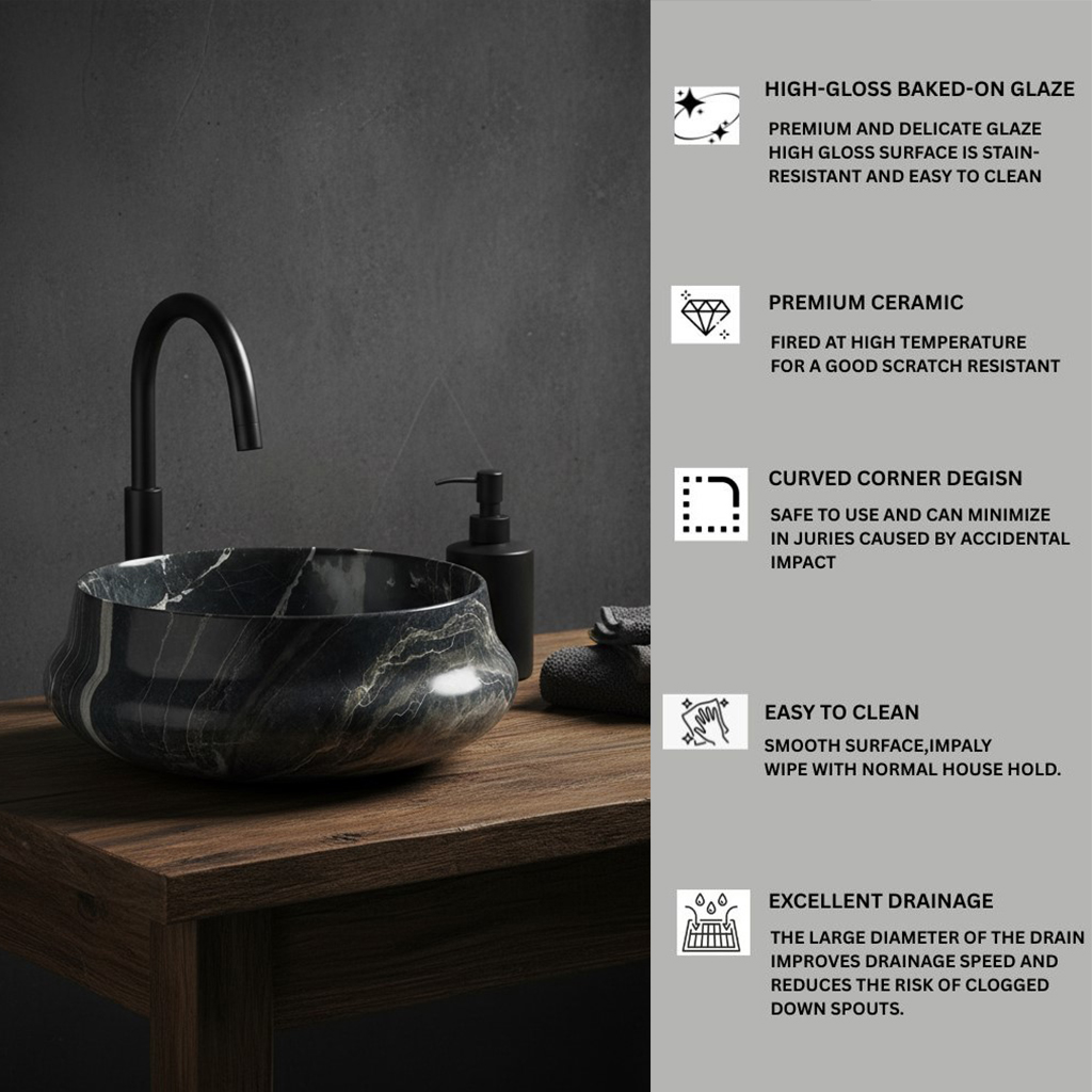MS-1201 XYLOAN ROUND TABLE TOP BASIN GLOSSY (16"X16") - Image 4