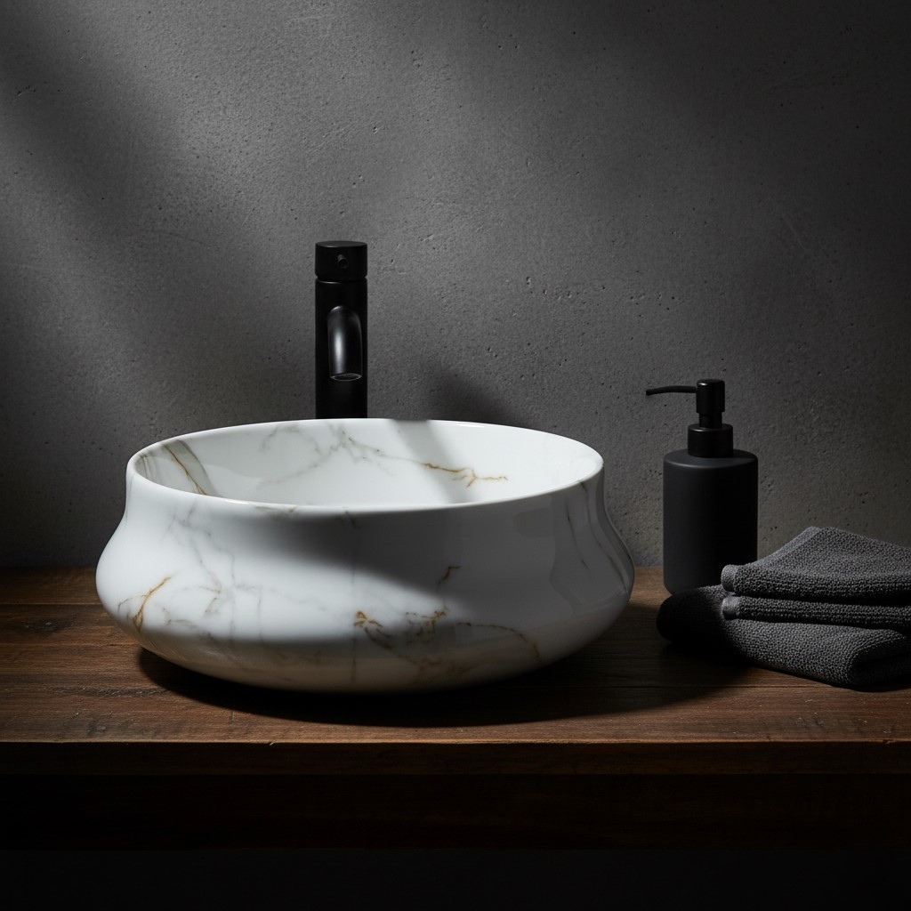 MS-1202 XYLOAN ROUND TABLE TOP BASIN GLOSSY (16"X16") - Image 2