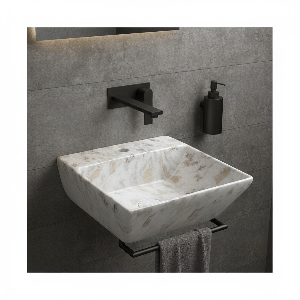 MS-1302 XYLOAN WALL MOUNTED BASIN GLOSSY (17"X15") - Image 2