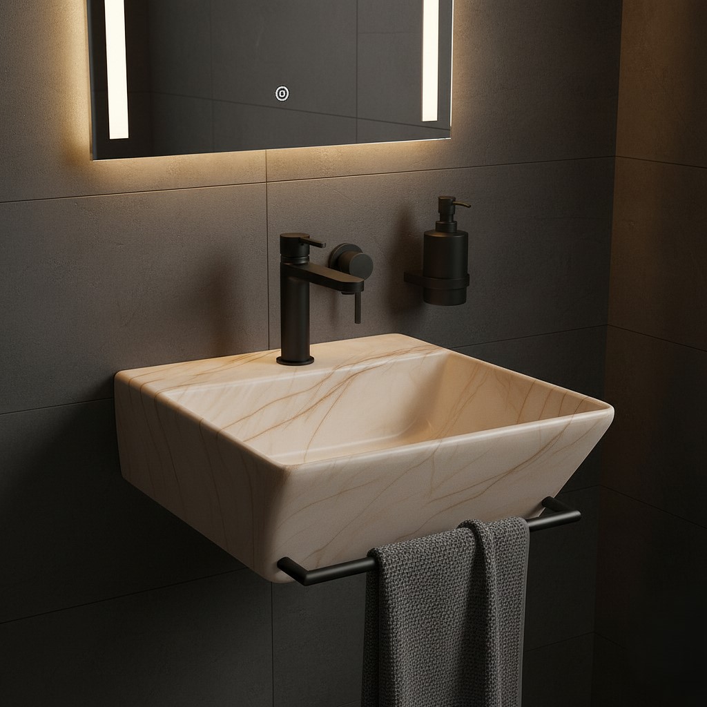 MS-1303 XYLOAN WALL MOUNTED BASIN GLOSSY (17"X15") - Image 2