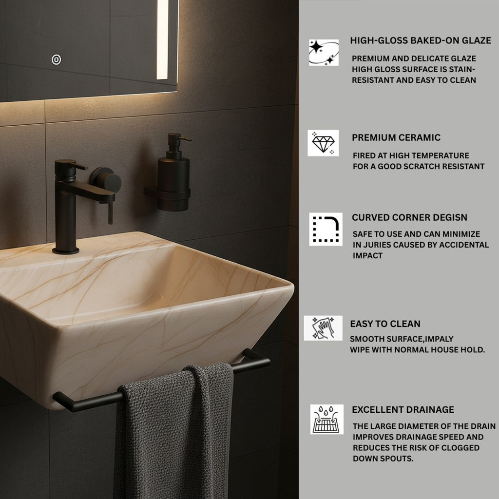 MS-1303 XYLOAN WALL MOUNTED BASIN GLOSSY (17"X15") - Image 4