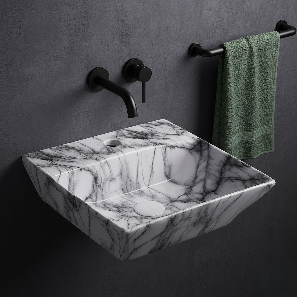 MS-1305 XYLOAN WALL MOUNTED BASIN GLOSSY (17"X15") - Image 2