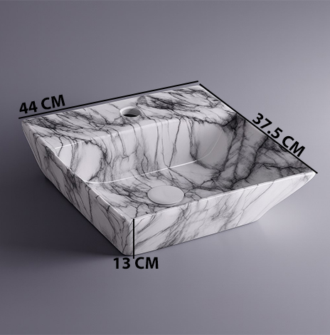 MS-1305 XYLOAN WALL MOUNTED BASIN GLOSSY (17"X15") - Image 3